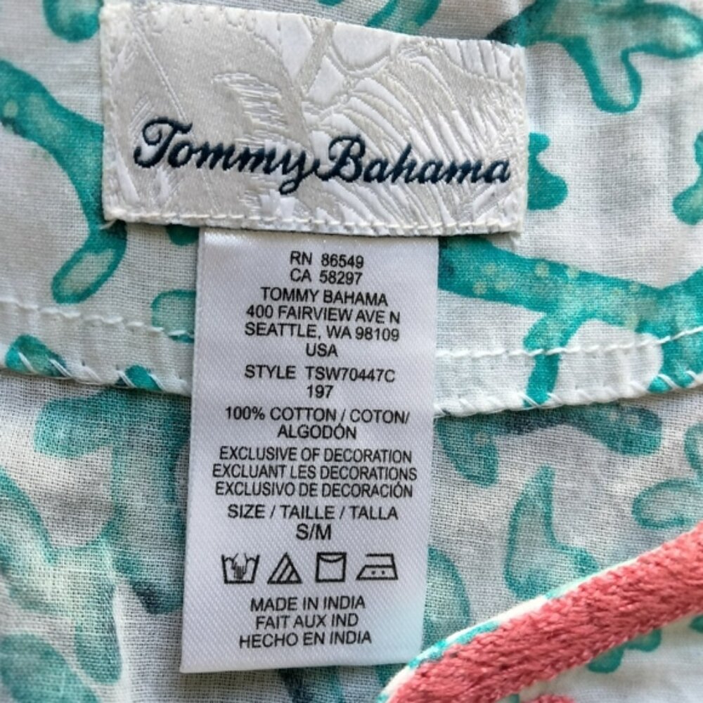 Tommy Bahama Coral Scrolls Cabana Embroidered Cotton Tunic Swim Cover Up Sz S/M - Picture 8 of 11